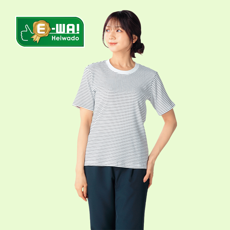 レディス　綿‐DECO（メンデコ） リブTシャツ